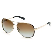 Michael Kors Chelsea Aviator Polarized Sunglasses - Gold with Brown Lens